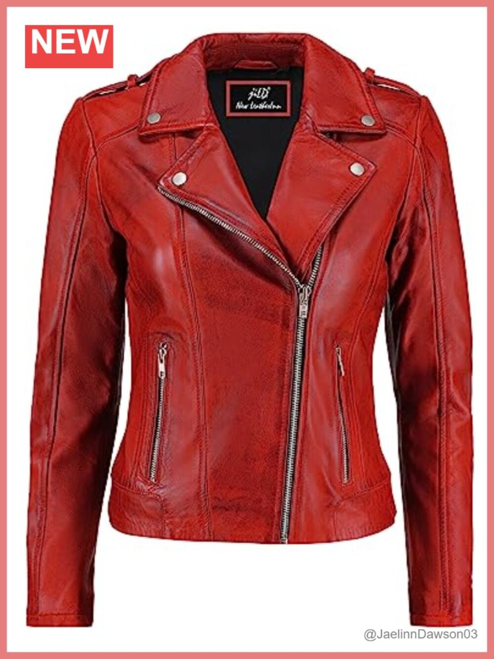 Lambskin Leather Biker Moto Jacket Asymmetrical Zip Vintage Coat